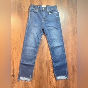 Frame Jeans Womens 26 Blue Le High Straight Dark Wash Stretch Premium Denim